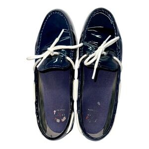 EUC‎ Navy COLE HAAN Patent Leather Deck Shoes - 10